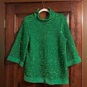 Zara green, holiday sweater